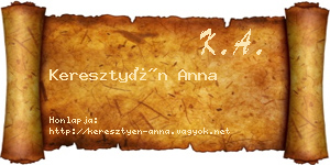 Keresztyén Anna névjegykártya