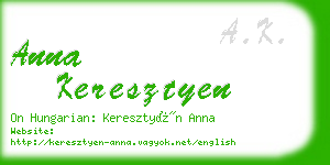 anna keresztyen business card